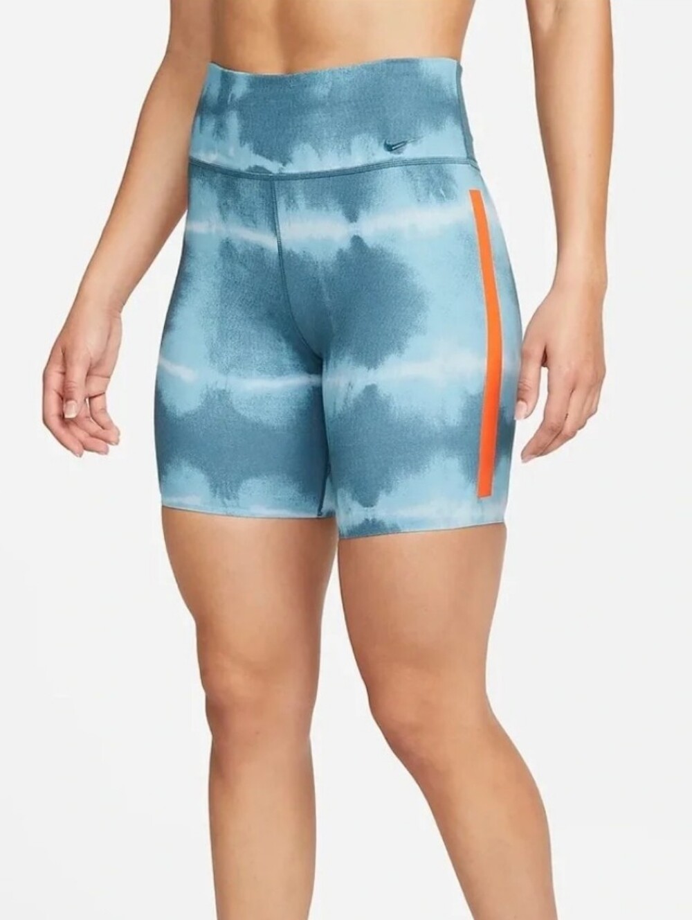 Nike One Luxe Dri-FIT Blue Tie-Dye Workout Training Shorts Womens S